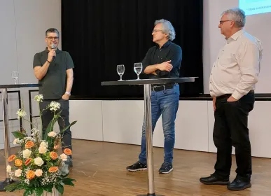 Michael Heuberger, Manfred Schubert und Peter Burkhart bei der Fragerunde (Foto: Thomas Gugger)